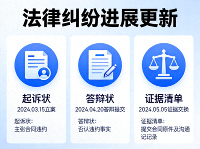 法律纠纷进展更新 - 法庭文件示意图